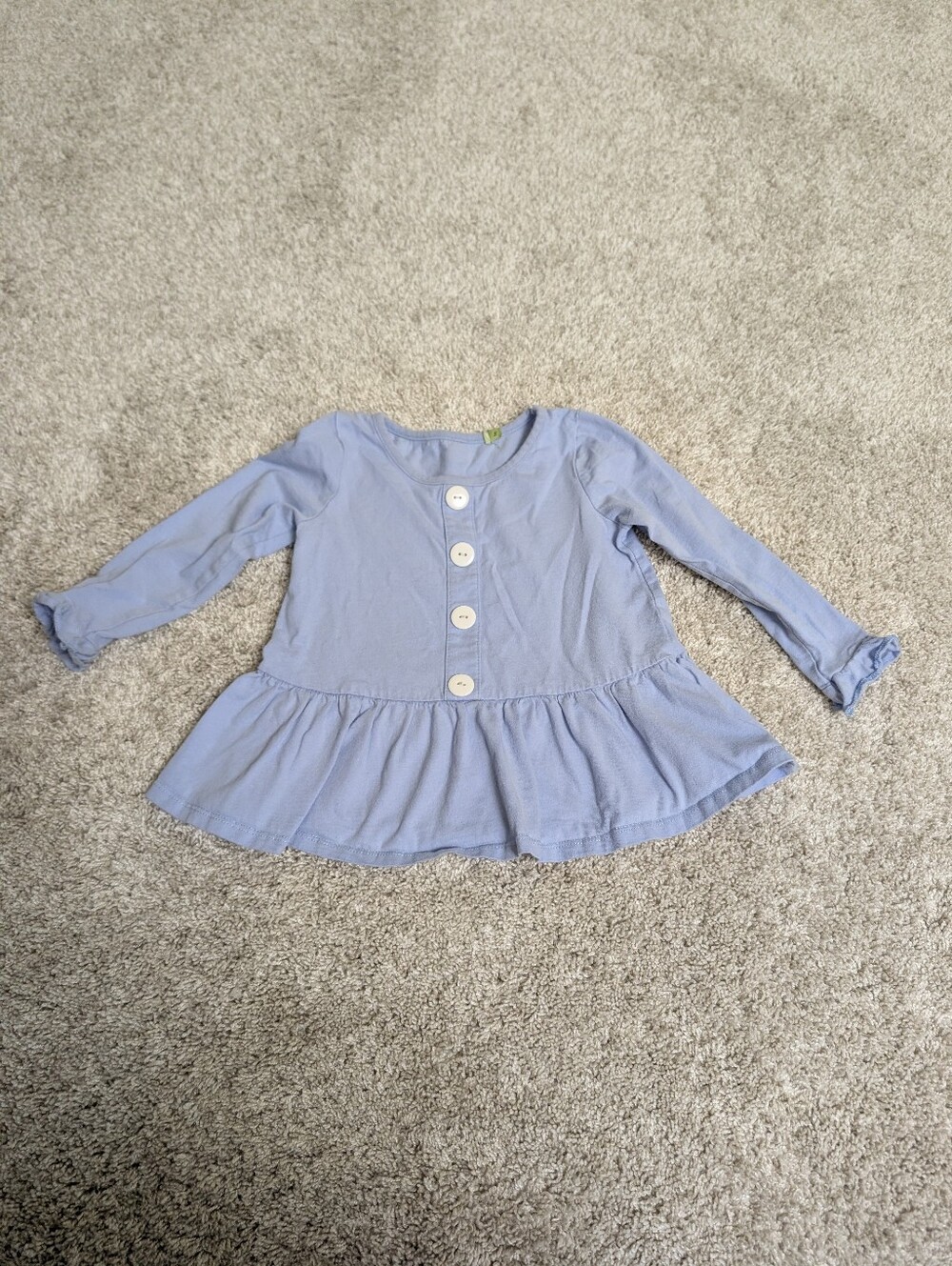 Millie Loves Lily Light Blue Long-Sleeve Peplum Top - 3T